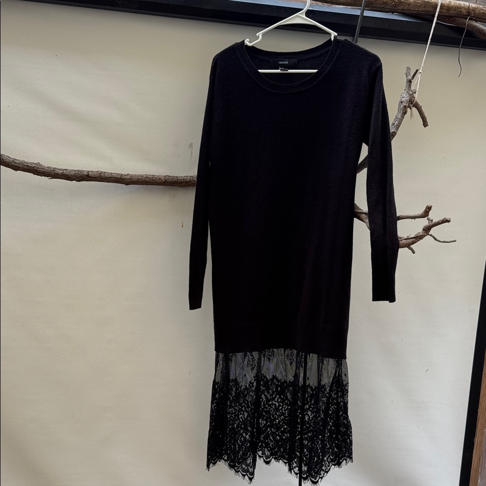 Elegant Black Long Sleeve Lace Dress